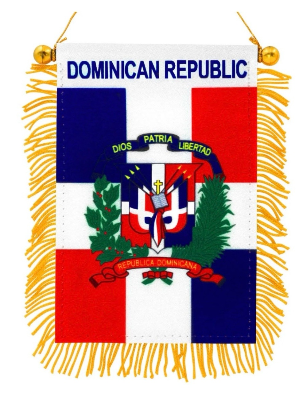 Dominican Republic Mini Flag Banner 4" x 6" with Suction Cup